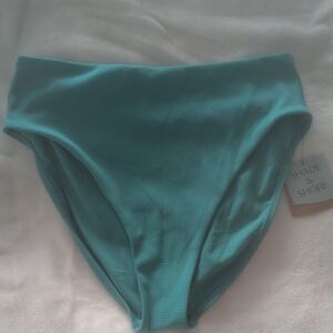 *NWT* Shade & Shore high waist bikini bottom in teal blue